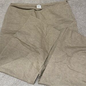 NWT Armani Collezioni Bergdorf Goodman Cotton Linen Beige Wide Leg Pants size 12